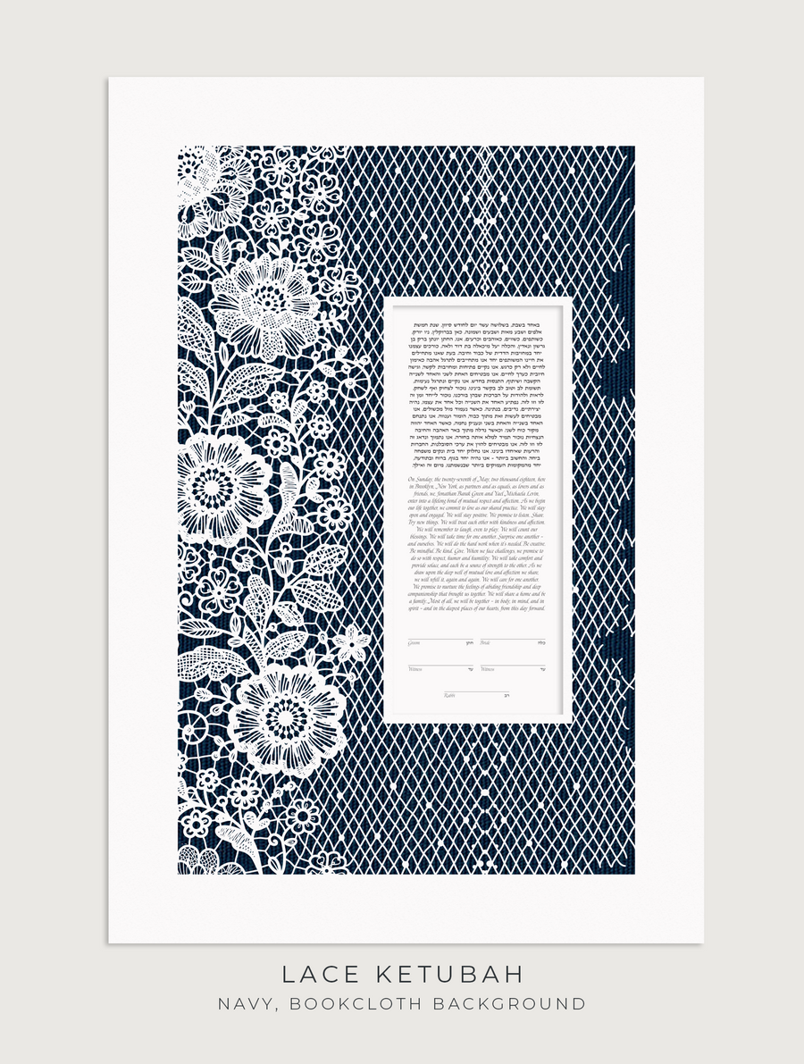 LACE, Navy, Bookcloth