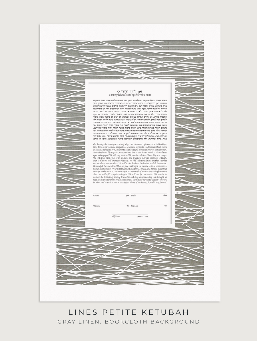 LINES PETITE, Gray Linen, Bookcloth