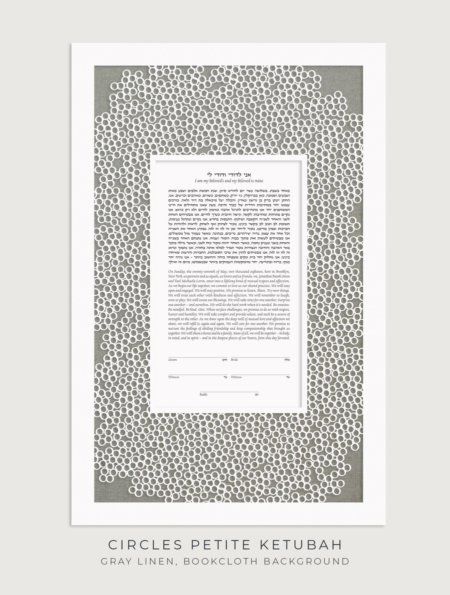 CIRCLES PETITE, Gray Linen, Bookcloth