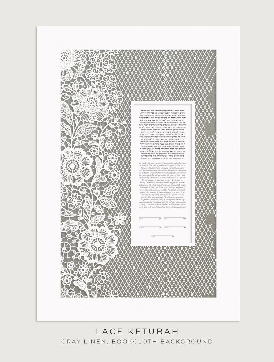 LACE, Gray Linen, Bookcloth