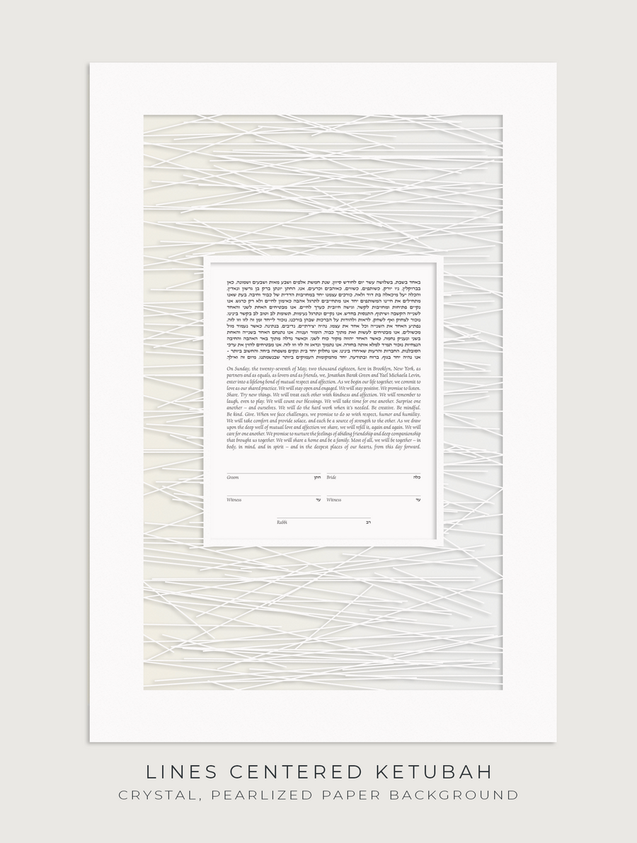 LINES CENTERED, Crystal, Pearlized Paper