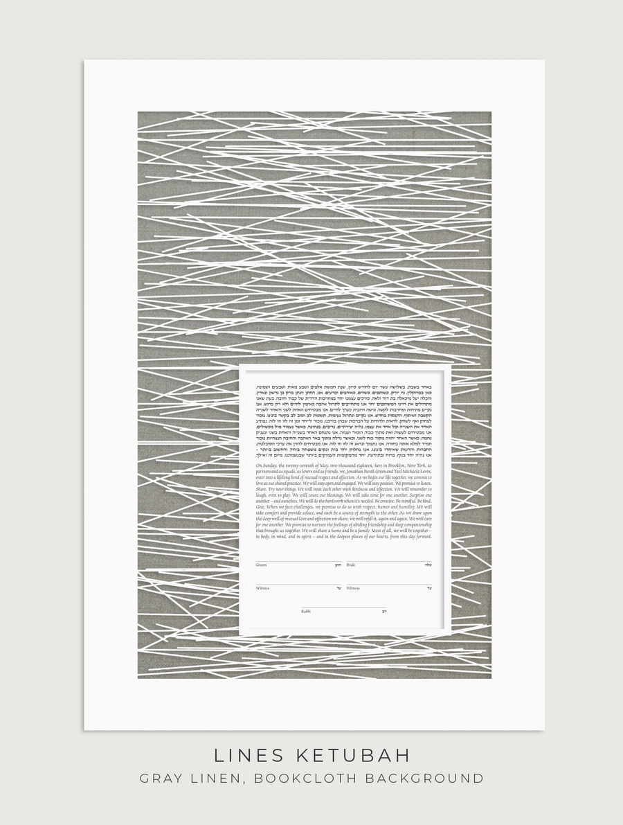 Lines, Gray Linen, Bookcloth