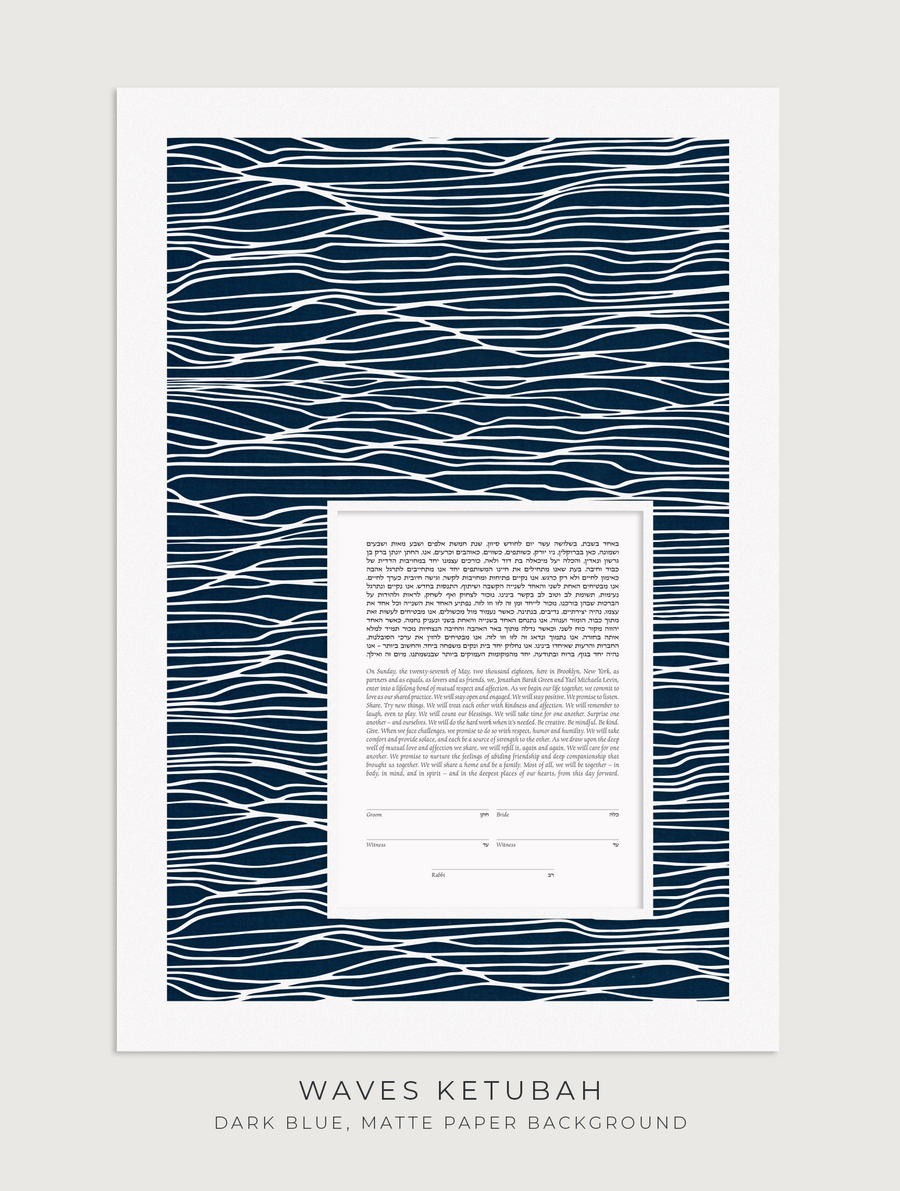 WAVES, Dark Blue, Matte Paper