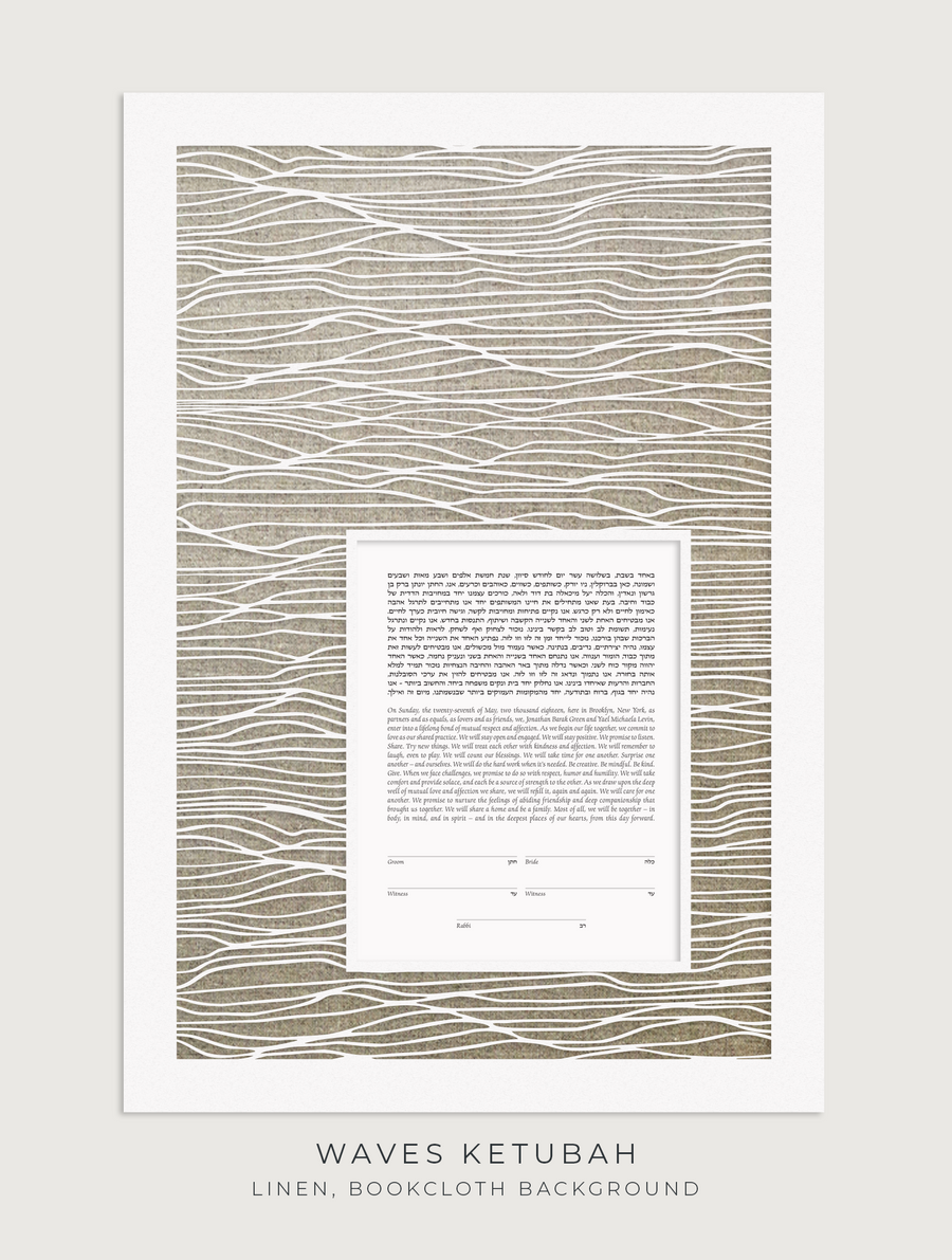 WAVES, Linen, Bookcloth